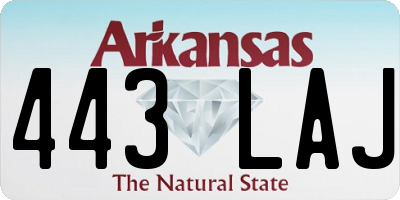 AR license plate 443LAJ