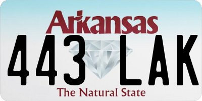 AR license plate 443LAK