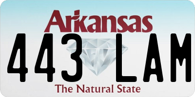 AR license plate 443LAM