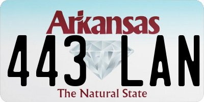 AR license plate 443LAN