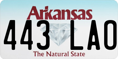 AR license plate 443LAO