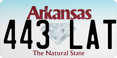AR license plate 443LAT