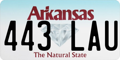 AR license plate 443LAU