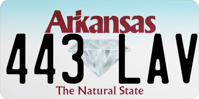 AR license plate 443LAV