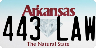 AR license plate 443LAW