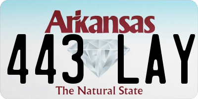 AR license plate 443LAY