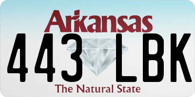 AR license plate 443LBK