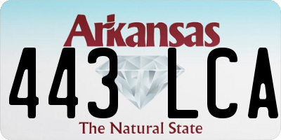 AR license plate 443LCA