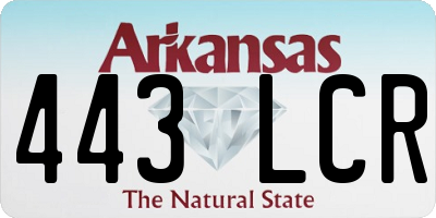 AR license plate 443LCR