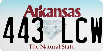AR license plate 443LCW