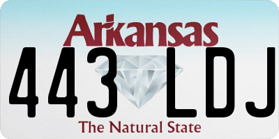 AR license plate 443LDJ