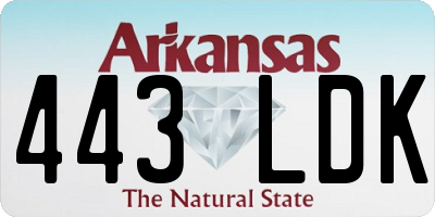 AR license plate 443LDK