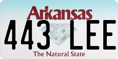 AR license plate 443LEE