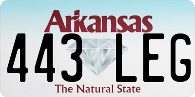 AR license plate 443LEG