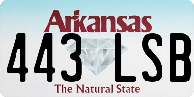 AR license plate 443LSB