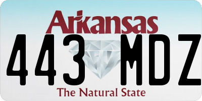AR license plate 443MDZ