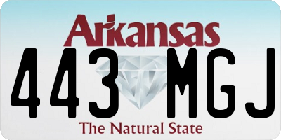 AR license plate 443MGJ
