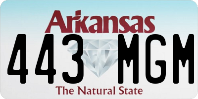 AR license plate 443MGM