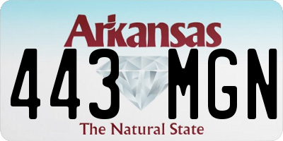 AR license plate 443MGN