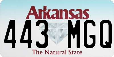 AR license plate 443MGQ