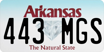 AR license plate 443MGS