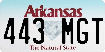 AR license plate 443MGT