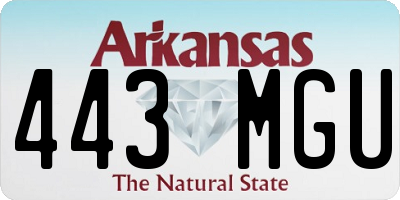 AR license plate 443MGU