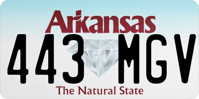 AR license plate 443MGV
