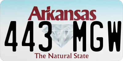 AR license plate 443MGW