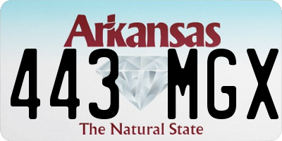 AR license plate 443MGX