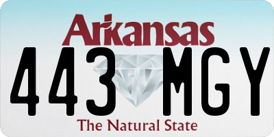 AR license plate 443MGY