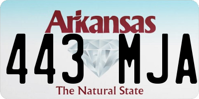 AR license plate 443MJA