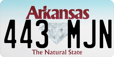 AR license plate 443MJN