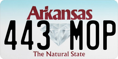 AR license plate 443MOP