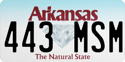 AR license plate 443MSM