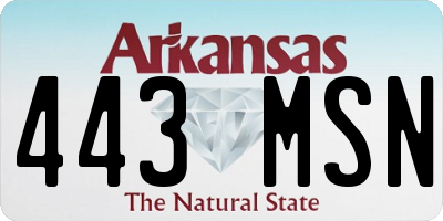 AR license plate 443MSN