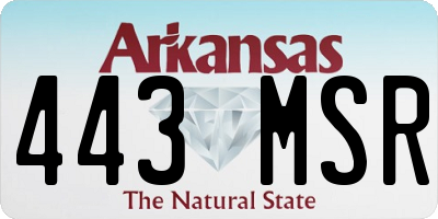 AR license plate 443MSR