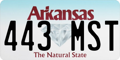 AR license plate 443MST