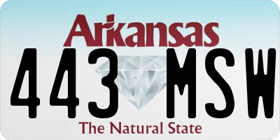 AR license plate 443MSW