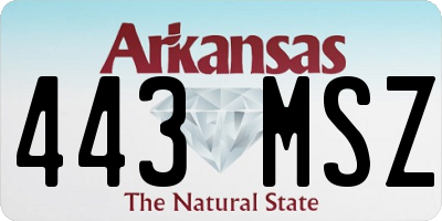 AR license plate 443MSZ