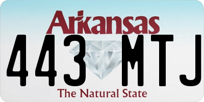 AR license plate 443MTJ
