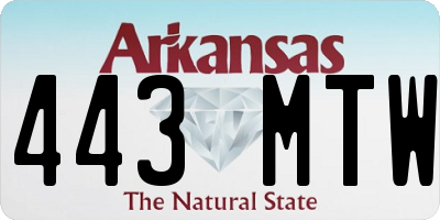 AR license plate 443MTW