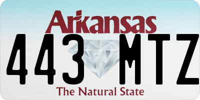 AR license plate 443MTZ