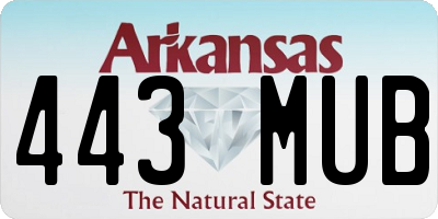 AR license plate 443MUB
