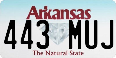 AR license plate 443MUJ