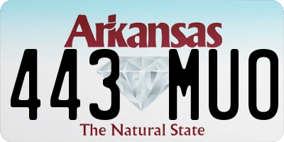AR license plate 443MUO