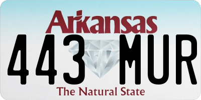 AR license plate 443MUR