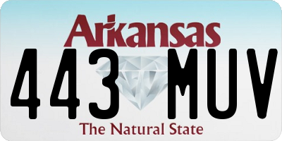 AR license plate 443MUV