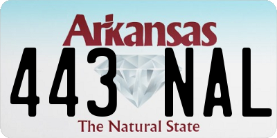 AR license plate 443NAL