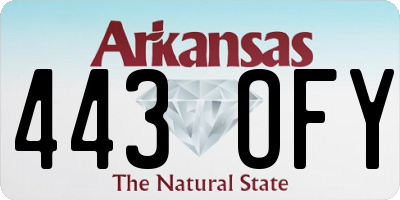 AR license plate 443OFY